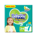 بيبي جوي حفائض مقاس ( 7) عبوة ميجا 34 حفاضة