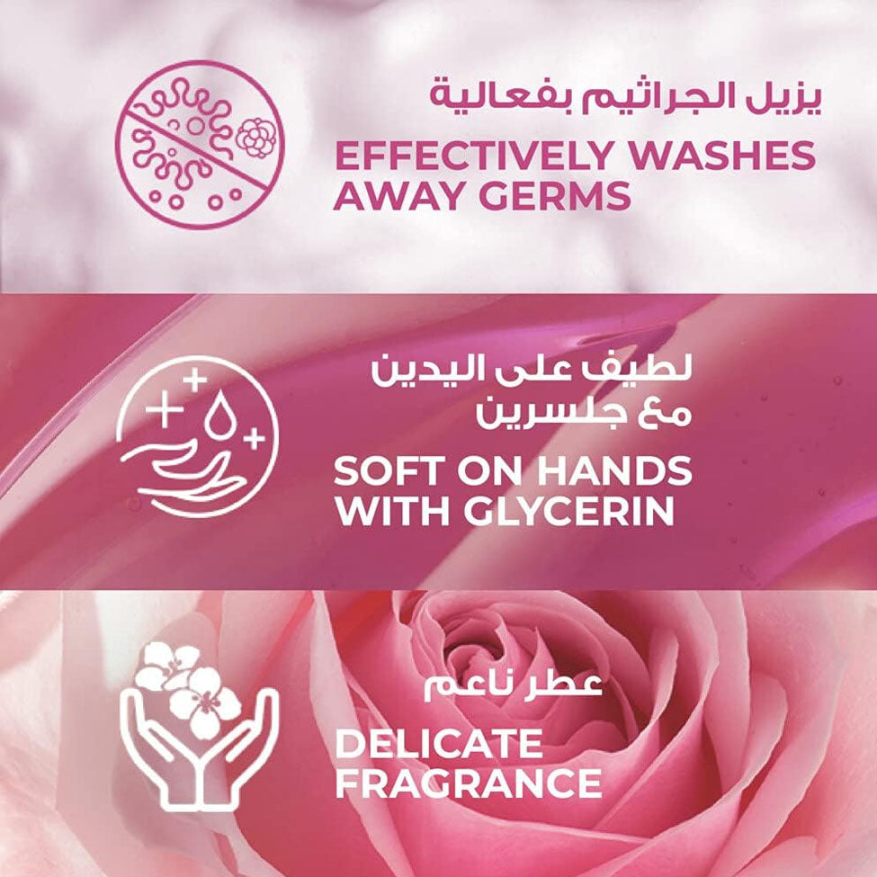 عرض لوكس صابون سائل برائحة الورد الناعم  1000مل إعادة تعبئة 1لتر ×2