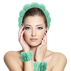 طوق شعر مبطن ناعم اخضر فاتح