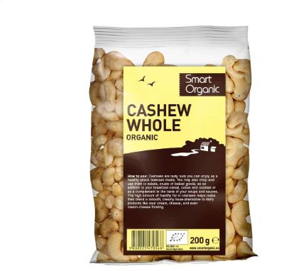مكسرات كاجو عضوي من سمارت أورجانيك 200 جرام