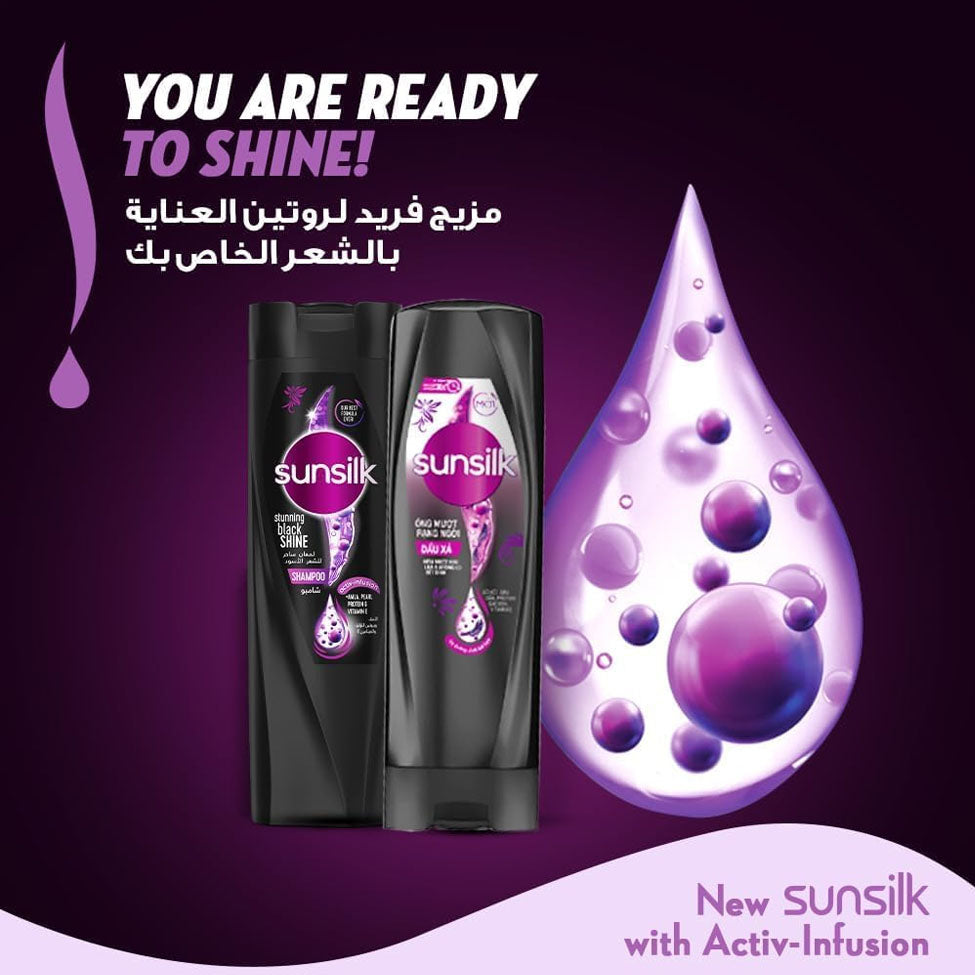 صانسيلك شامبو لمعان ساحر للشعر الأسود 190 مل