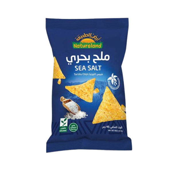 أرض الطبيعة شيبس تورتيلا بملح البحر 45 جم