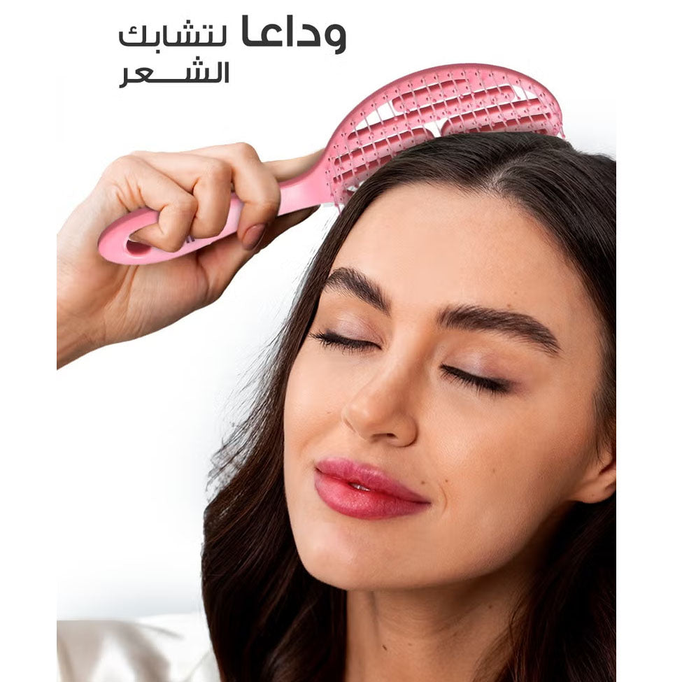 فرشاة الشعر شكل بيضاوي لون وردي من ميلا